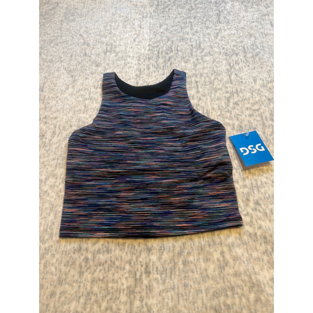DSG Kids Girls Athletic Crop Tank‎ Top Stripe Racerback Size Small NWT